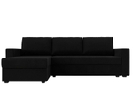 Диван угловой Траумберг Лайт левый угол, Черный, Микровельвет, 117134L