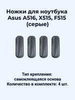 Ножки для ноутбука Asus A516, X515, F515 (серые)