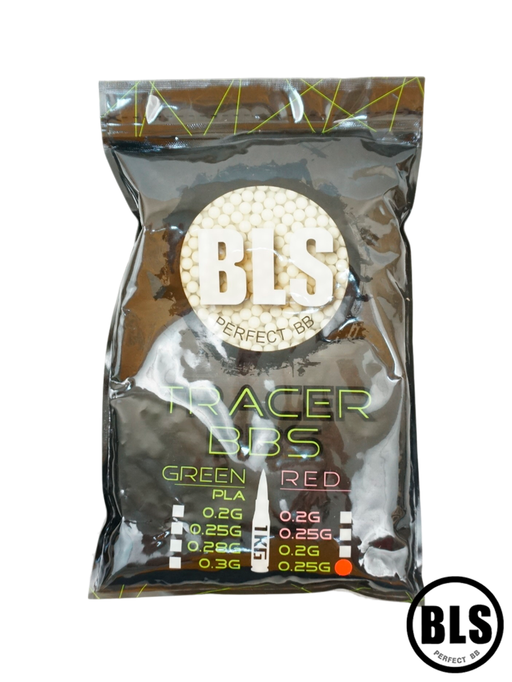 Шары трассерные BLS Tracer 0,25 g (зелёные, 4000 шт, 1 кг, пакет)