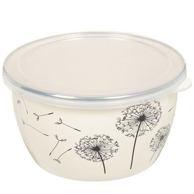 Миска эмал сталь, кругл, 14 см, 1.1 л, с крыш, Одуванчик, Metrot, 340966