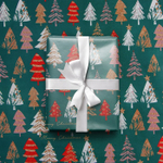 Упаковочная бумага на Новый год «Ёлочки», 70×100 см, глянцевая