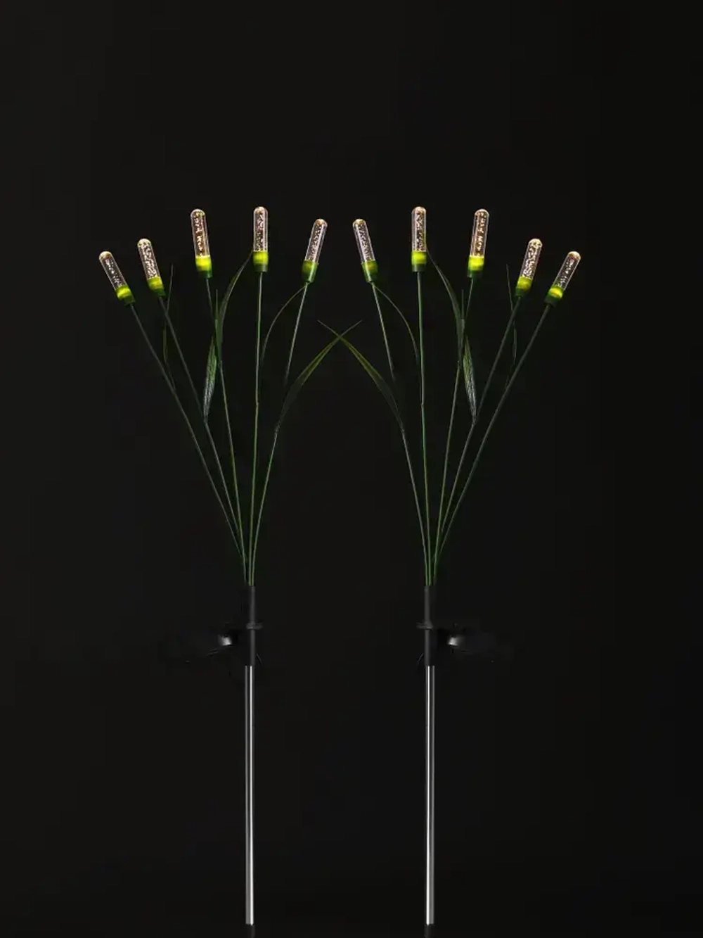 Фонарики на солнечных батареях садовые. Садовые светильники на солнечных батареях, камыши 2 штуки