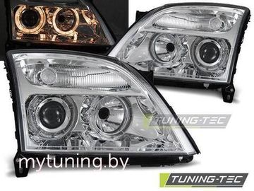 Передние фары angel eyes chrome для Opel Vectra C