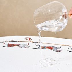 СКАТЕРТЬ "PASSAGE" 160Х220СМ ,БЕЛЫЙ,100% ХЛОПОК С ПРОПИТКОЙ,ТВИЛ