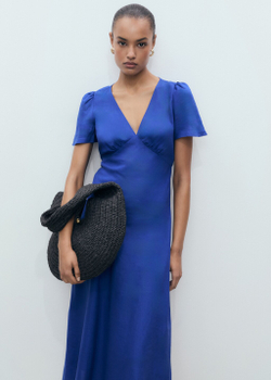 Льняное платье с цветами