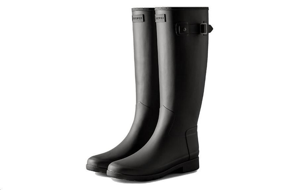 HUNTER Refined Waterproof Rain Boots Women"s Black