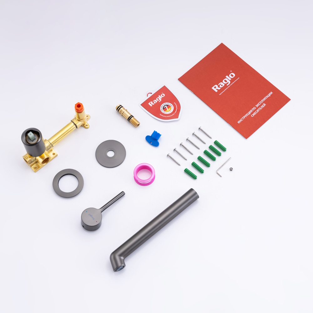 Смеситель для раковины встраиваемый Raglo R20.11.09, графит