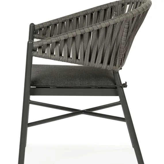 Плетеный стул Lazare, серый алюминий