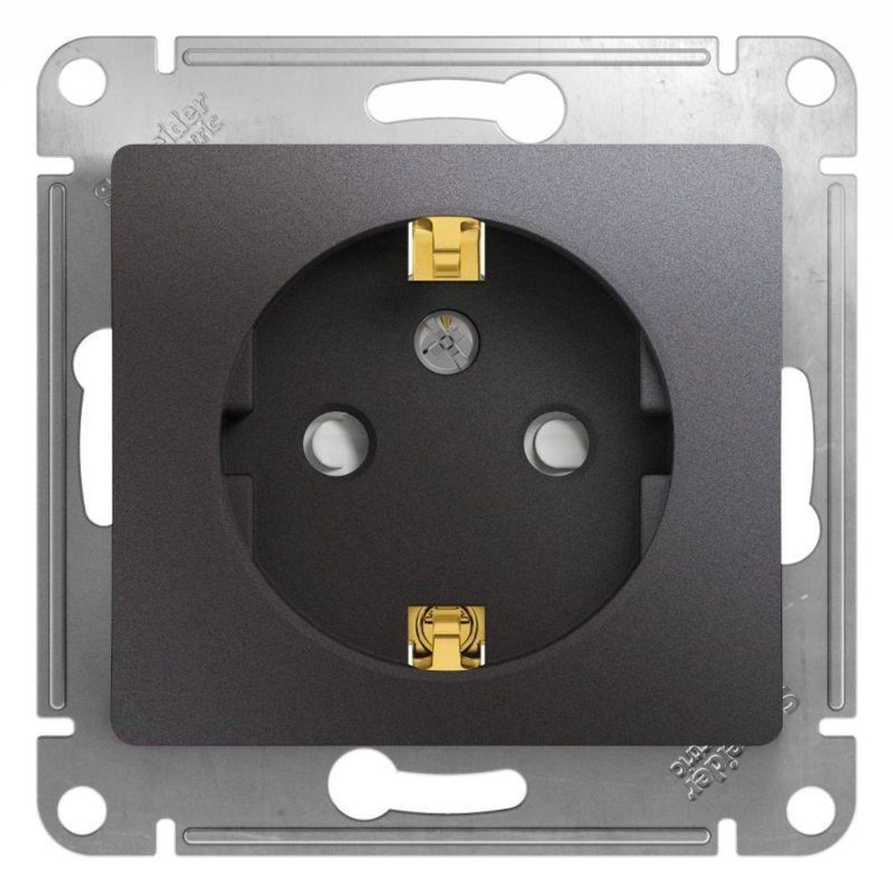 Розетка 1-м СП Glossa 16А IP20 250В с заземл. защ. шторки механизм графит SE GSL001345 Розетка 1-м СП Glossa 16А IP20 250В с заземл. защ. шторки механизм графит SE GSL001345