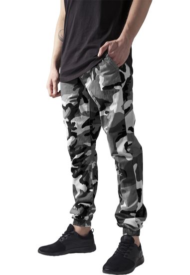 Брюки URBAN CLASSICS Camo Ripstop Jogging Pants (Серый (Snow Camo)