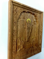 Освященная Икона «Воскресение Христово» резная из дуба
