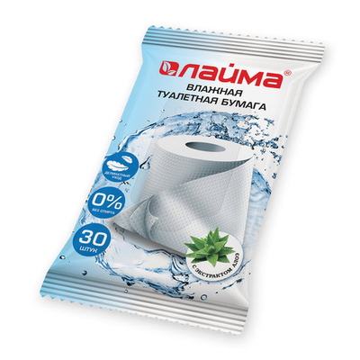 Бумага туал. влажная 30шт Лайма 128082