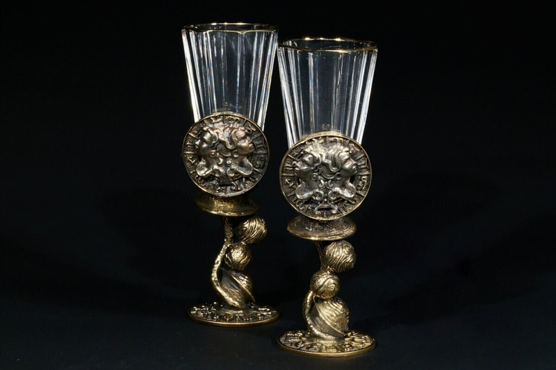 Набор лафитников для водки «Знаки Зодиака Близнецы» 2 шт. в подарочном футляре c художественным оформлением