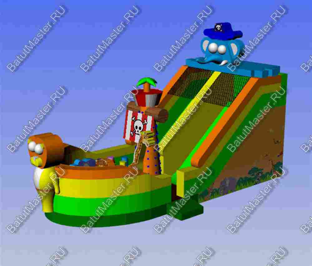 Коммерческий надувной батут "Побег из зоопарка"