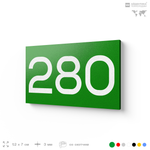 Номер на дверь 280, табличка на дверь для офиса, квартиры, кабинета, аудитории, склада, зеленая 120х70 мм, Айдентика Технолоджи