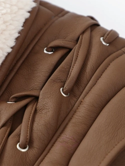 Дубленка искусственная с поясом