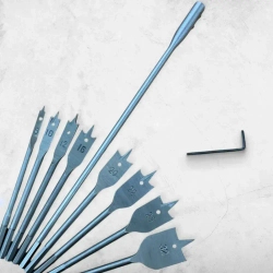 Набор перьевых сверл по дереву 10 шт с удлинителем