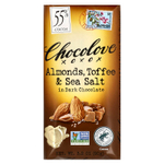 Chocolove, черный шоколад с миндалем, тоффи и морской солью, 55% какао, 90 г (3,2 унции)