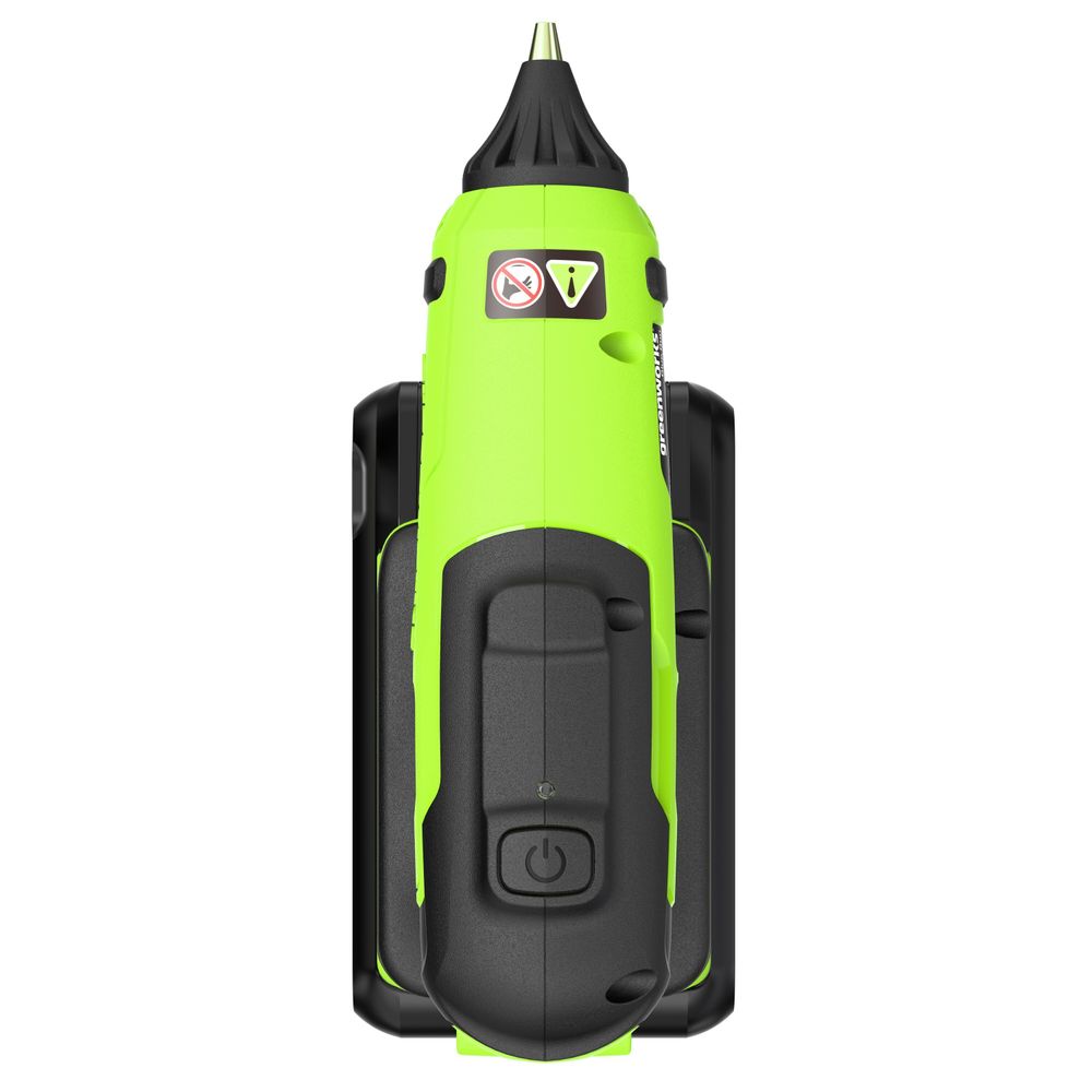 Пистолет клеевой акк. Greenworks G24GLG, 24V, 150°С, нагрев 90 сек, стержни 11 мм, антикапля,1х2Ач,ЗУ,кор (3502207CUA)