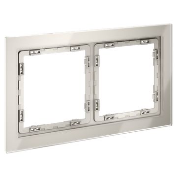 Рамка стеклянная VOLTUM S70 на 2 поста, (кашемир, стекло)