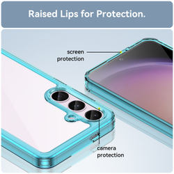 Усиленный чехол c рамками бирюзового цвета для смартфона Samsung Galaxy S24+ Плюс