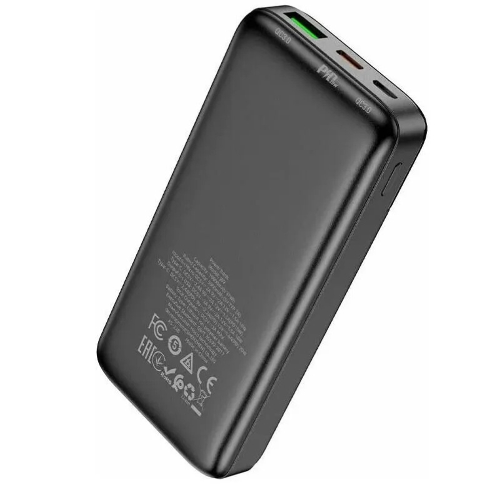 Внешний аккумулятор Hoco J89 10000 mAh (20W, QC3.0, PD, MicroUSB, Type-C) Черный