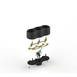 Разветвитель электрический ЭРА SPx-3e-B на 3 розетки с заземлением 16А черный | Тройники