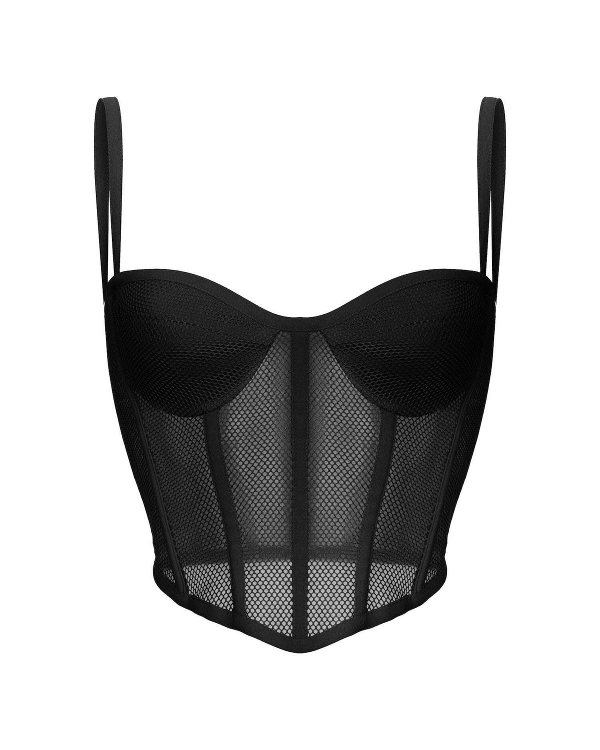 Блуза корсетного типа из крепа и сетки