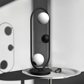 Настольная лампа с двумя стеклянными плафонами в кольцевом каркасе HOOP TAB