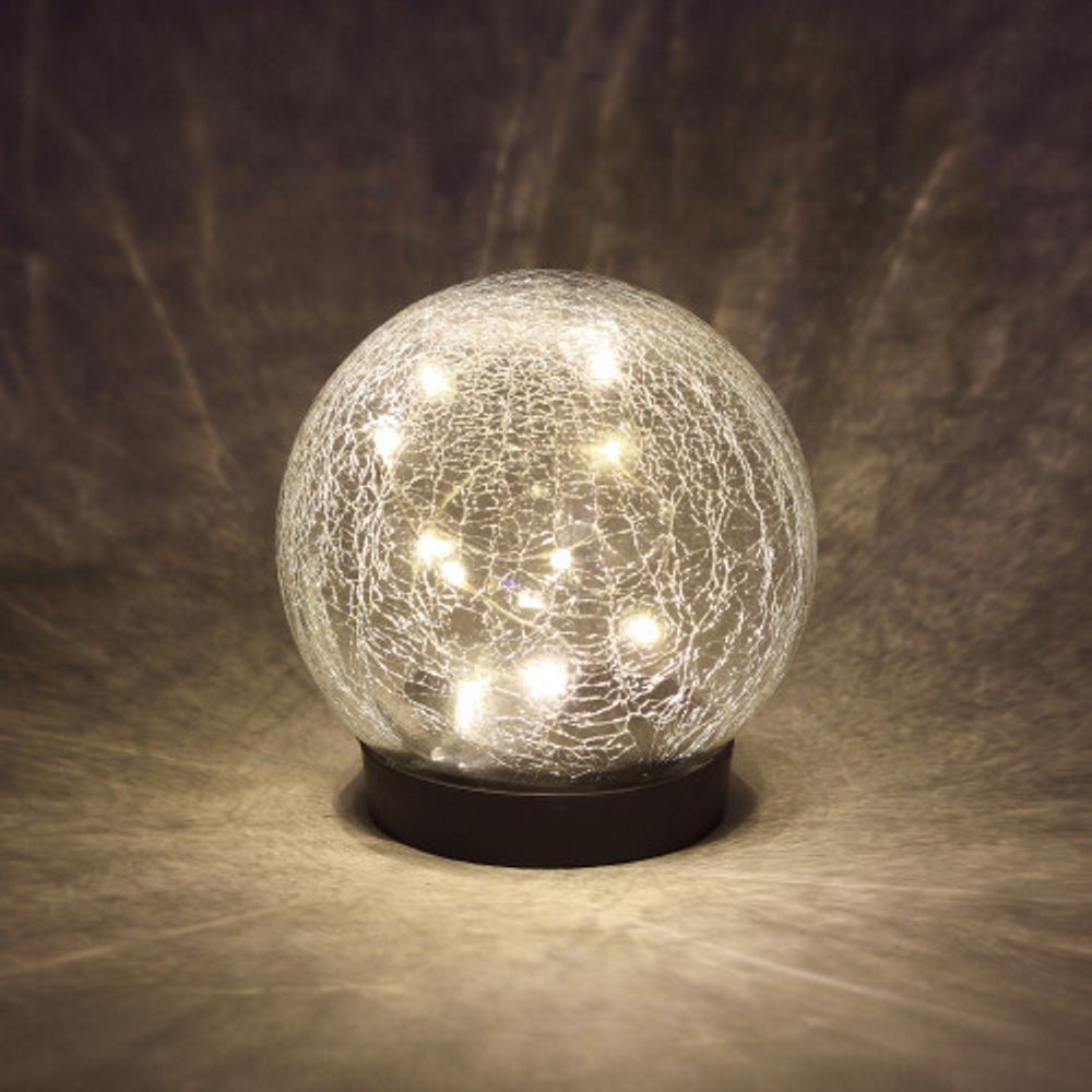 ERASF012-24 ЭРА Садовый светильник Шар на солнечной батарее, 15 LED 15 cм