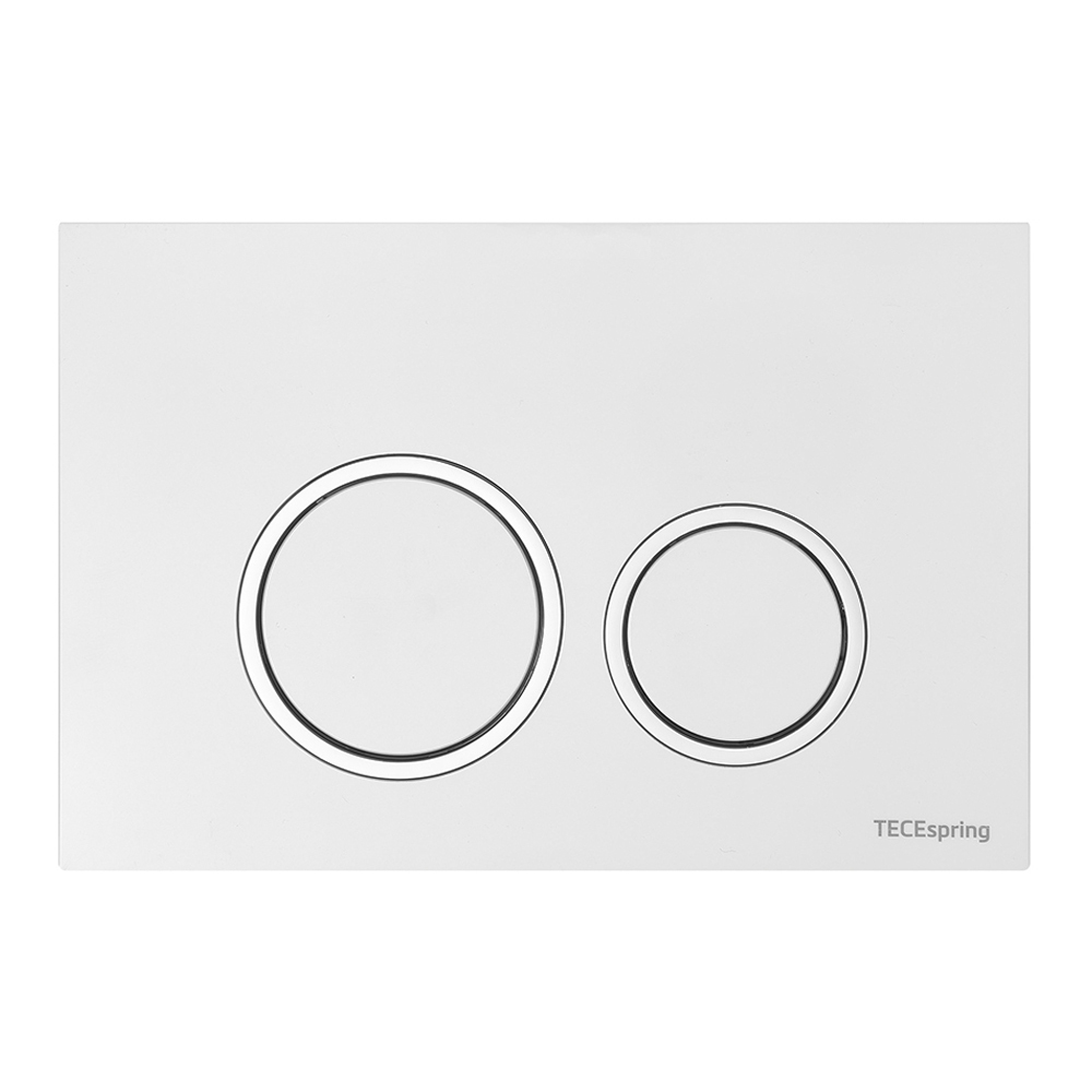 Панель смыва TECESpring с круглыми кнопками, Белый глянцевый, контур клавиш хром глянцевый