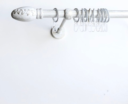 Карниз кованый рифленый для штор "Дали" d20 мм однорядный, цвет белое золото