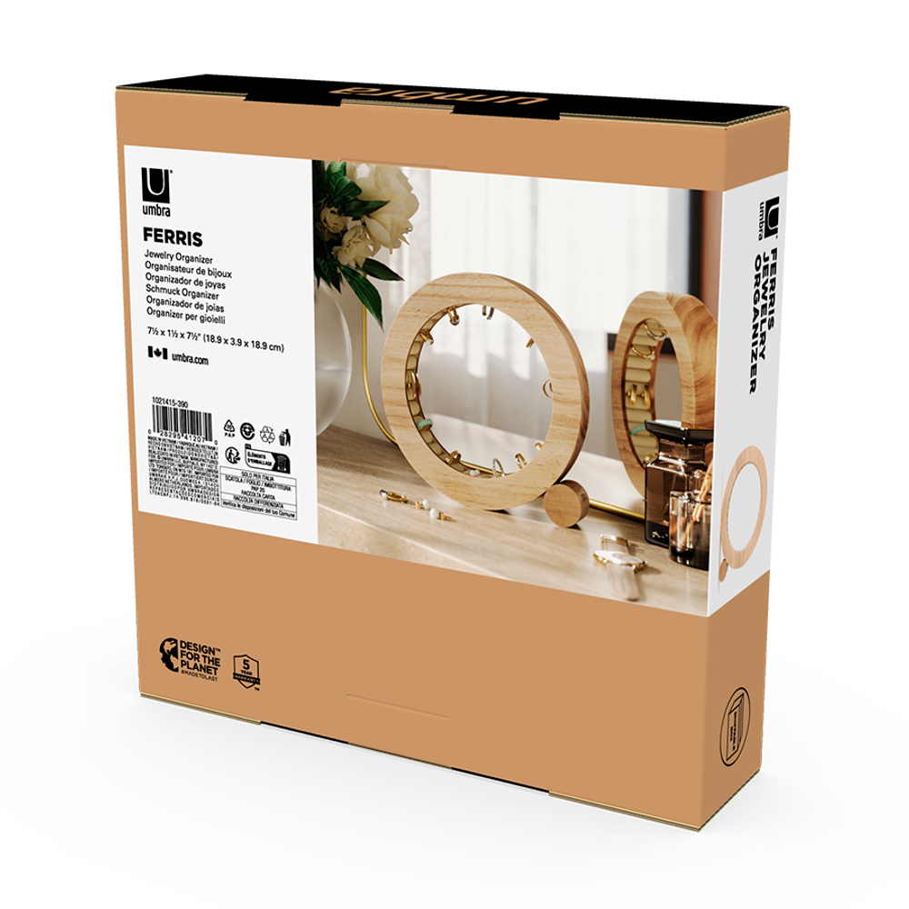 Органайзер для украшений ferris,  D19 см, натуральное дерево