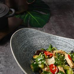 Салатник 400 мл 22,5*13 см h4,7 см глазурь Side Up Glossy Stone Untouched Taiga P.L. [1]