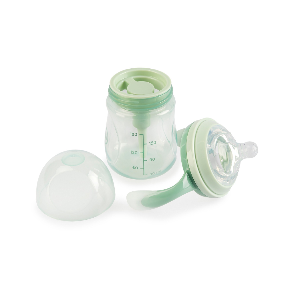 Бутылочка с ручками и силиконовой соской 180 мл. Happy Baby Olive