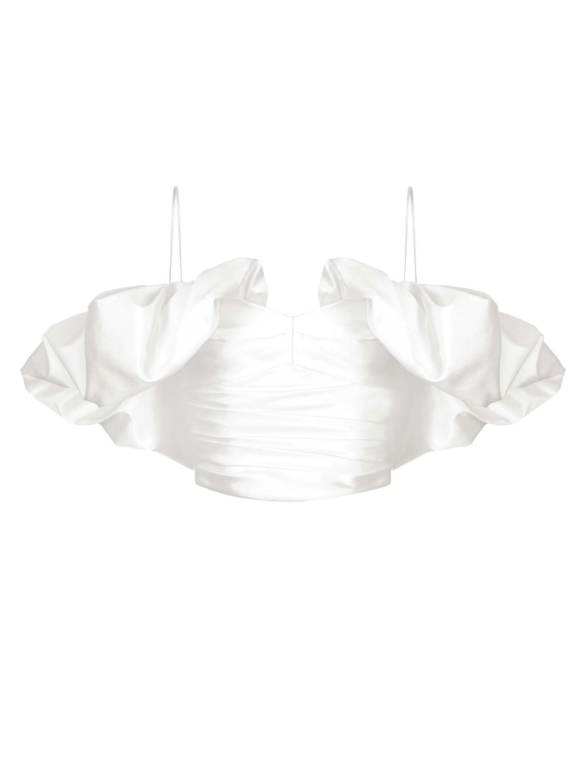 Блуза-топ драпированная из тафты с рюшами