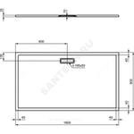 Поддон душевой акрил прямоугольный ULTRAFLAT NEW 1600х900х25 Ideal Standard T448501