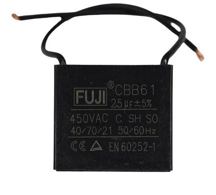 Конденсатор пусковой 450 В 2.5 мкф FUJI CBB61 (1+1 WIRES) 37x19x33мм