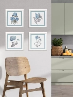 Картины на стену интерьерная на холсте 4 шт, 23*23 см