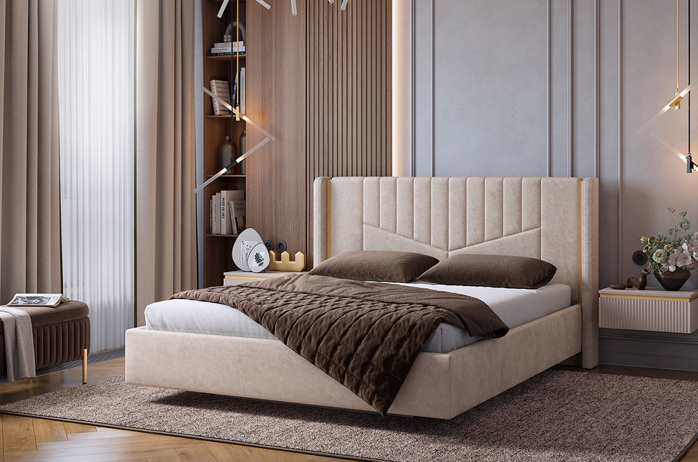 Кровать с подъемным механизмом "Диор" 160х200 см (кашемир суфле (велюр))