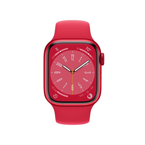 Apple Watch Series 8, 41 мм, корпус из алюминия цвета (PRODUCT)RED, спортивный ремешок цвета (PRODUCT)RED