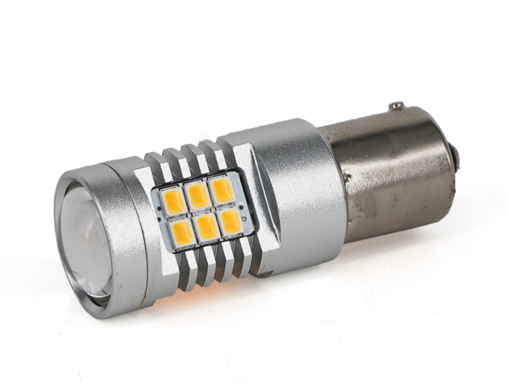 Светодиодная лампа PY21W 1156-4G21-2835-21SMD (оранжевый), 1шт