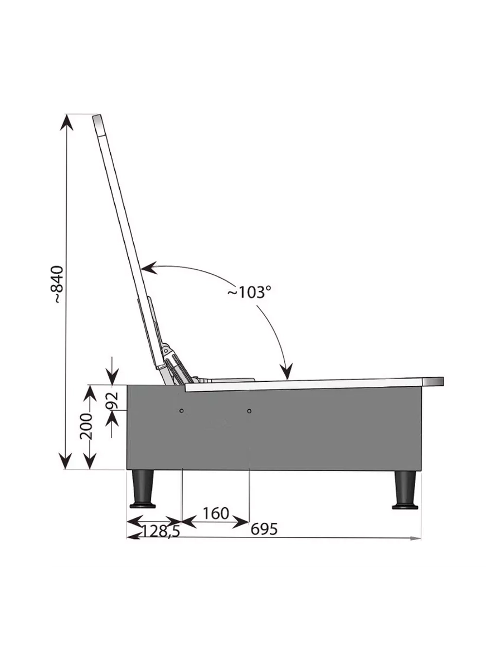 Механизм для диванов клик-кляк Eksan (Турция), комплект