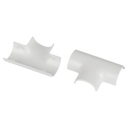 Т-образный угол ЭРА T-KK-30-13-FW для полукруглого кабель-канала белый 30х13мм 2шт/комплект
