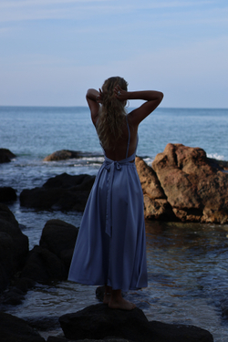 Платье Blossom миди серо-голубой