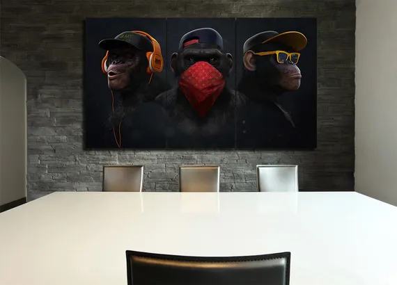 Модульная картина "Современные обезьяны"