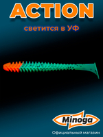 Силиконовая приманка ACTION 4,0"(6шт) 100мм, цвет 033 Red Head