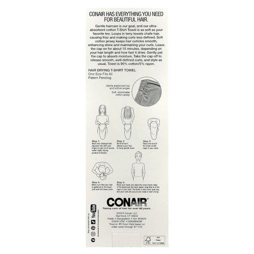 Conair, Twist & Wrap, полотенце-майка, 1 шт.