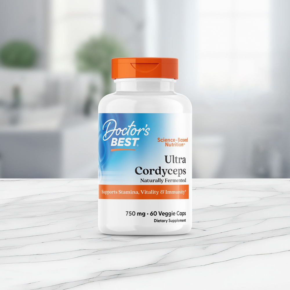 Doctor's Best, ультра кордицепс, 750 мг, 60 вегетарианских капсул