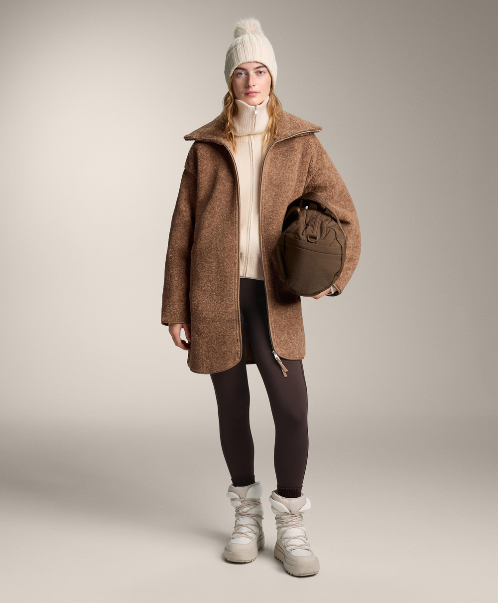 Oysho Куртка вязаная с высоким воротником, экрю